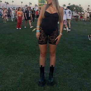 PE Nation HIGH LINE UNITARD IN BLACK